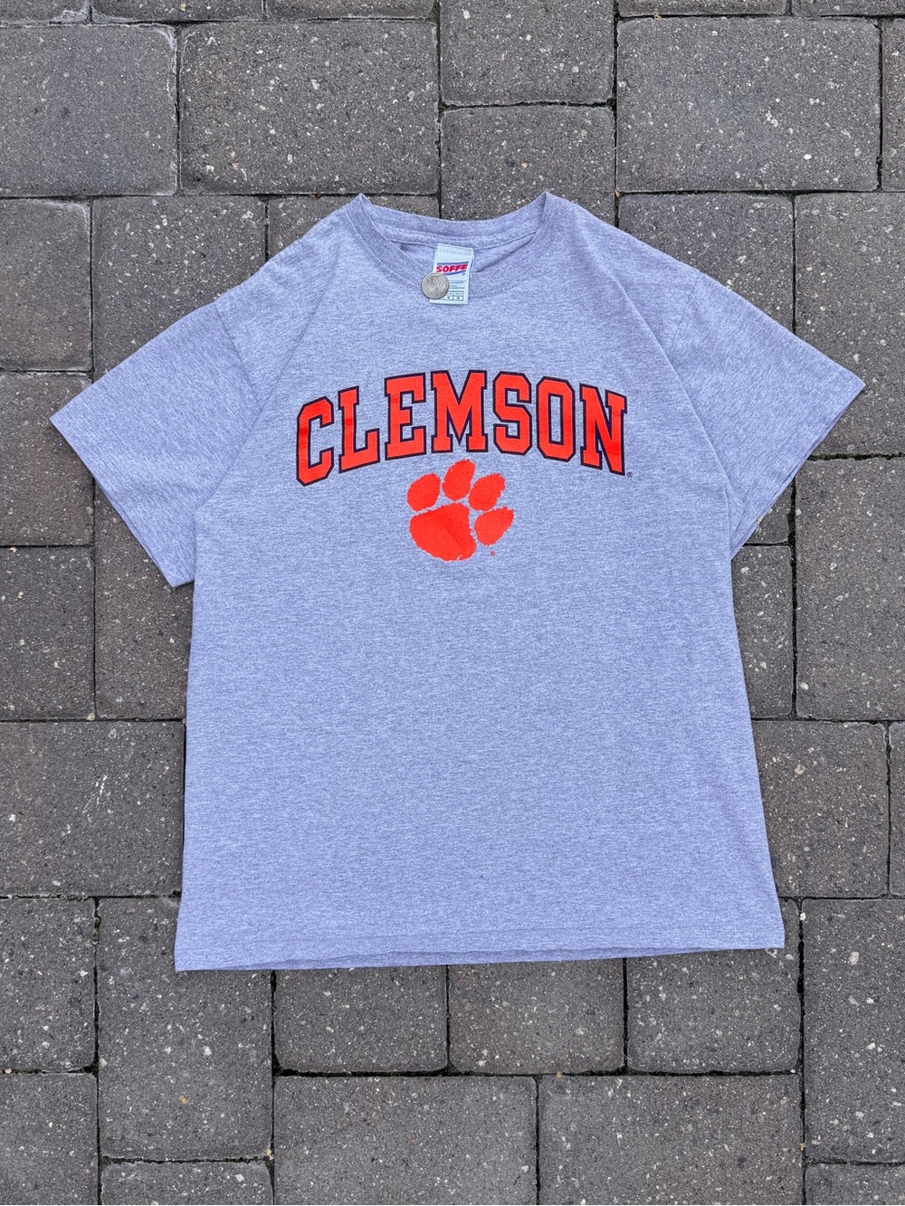 Vintage 90s Clemson Tigers Soffe Made in USA Football Tee M